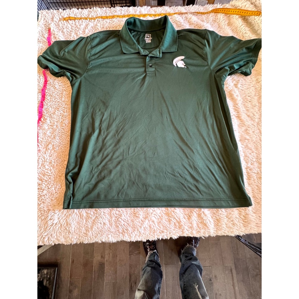 ProEdge Michigan State Spartans Mens 2XL Green Performance Polo Shirt MSU NCAA - Picture 2 of 8